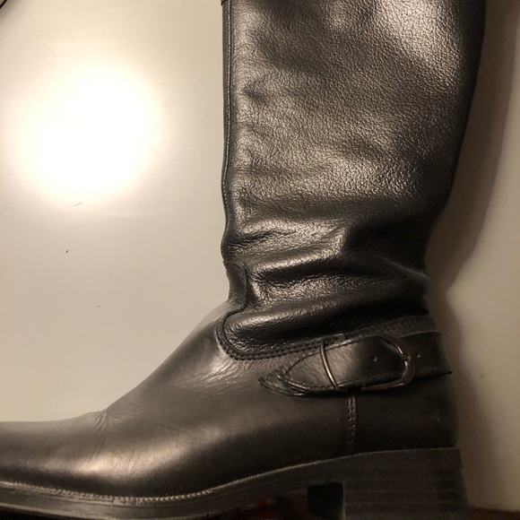 Aldo leather upper knee high boots with size zipper. Size 6. - Picture 3 of 6